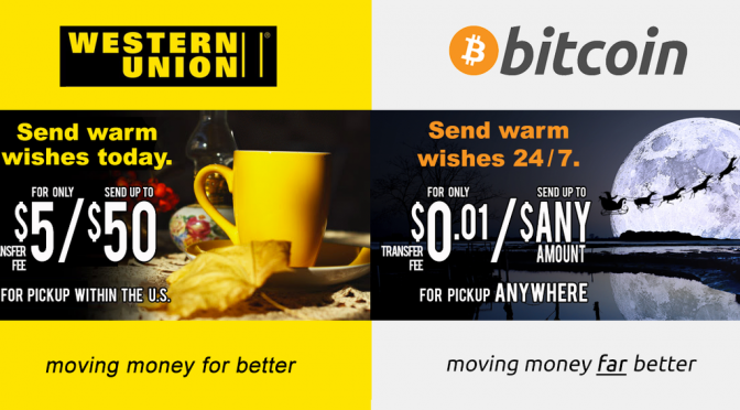 Western Union richiede il ritiro di una pubblicità comparativa con Bitcoin – Vox.com – 25/11/2014